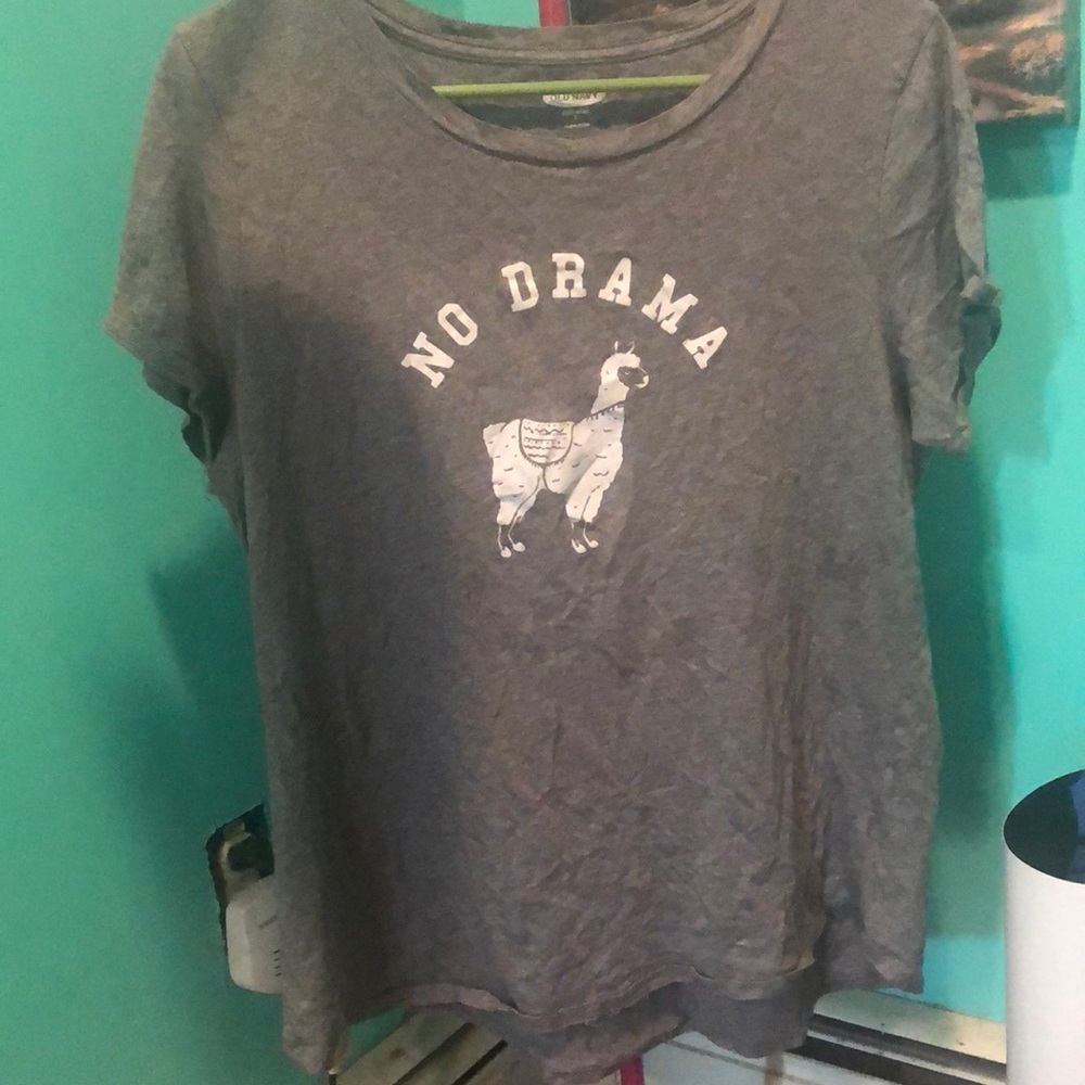 Gray old navy no drama llama t shirt